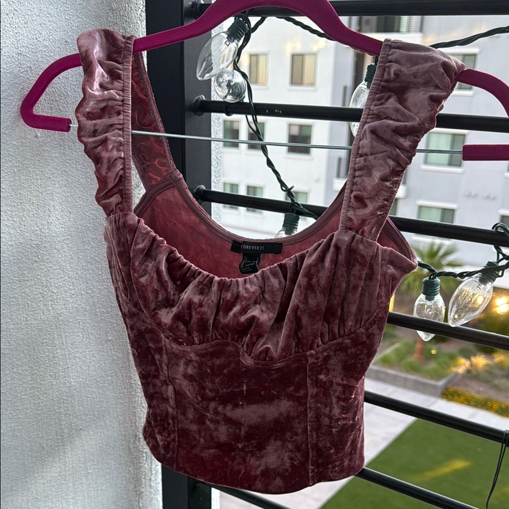 Forever 21 Mauve Velvet Tank Top